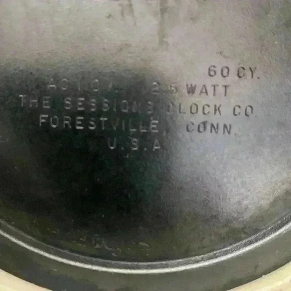 Antique Vintage Sessions Ceramic Table  Clock Oxford Metal Spinning
Clock - Picture 12 of 17